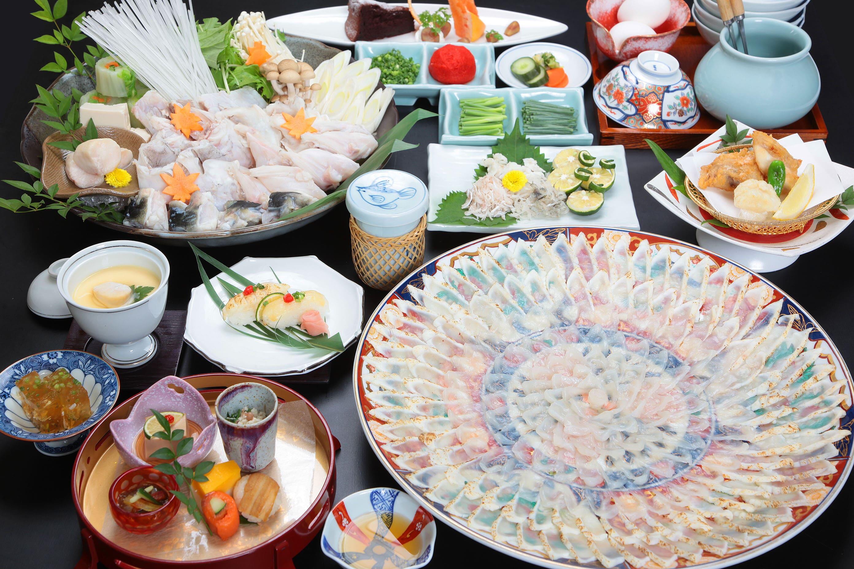 【12～2月限定】本場山口で食す！白子3品付 ＼ プレミアム虎ふくフルコース ／